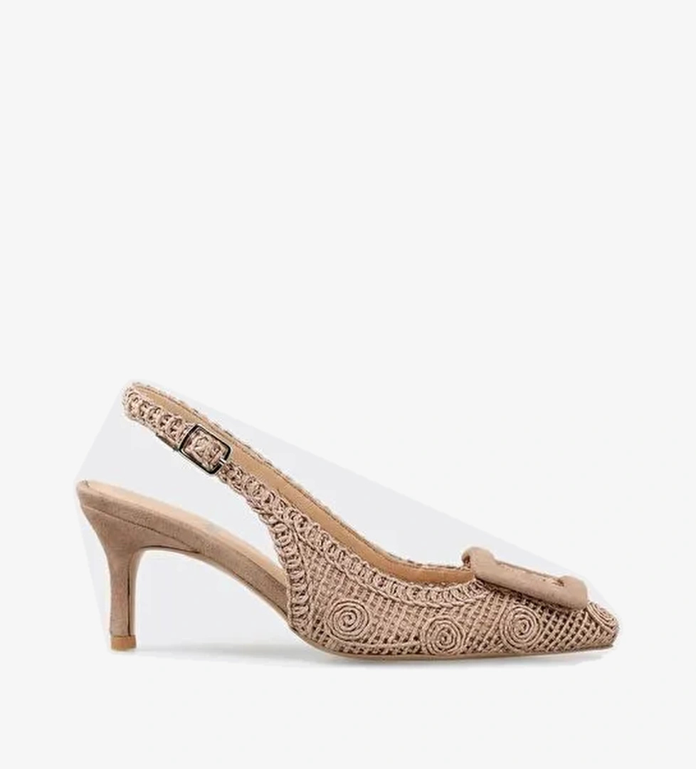 Naturel Kadın Topuklu Ayakkabı - Görsel 1