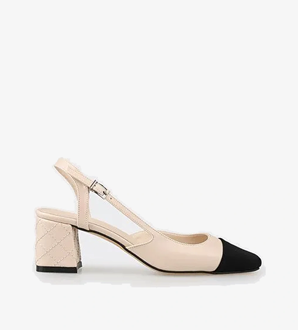 Bej Kadın Topuklu Ayakkabı - Görsel 1