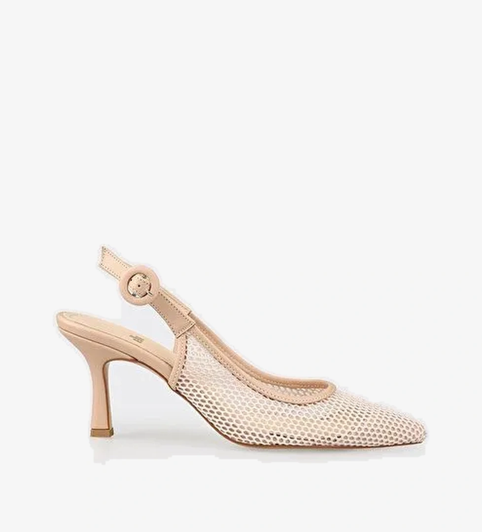 Bej Kadın Topuklu Ayakkabı - Görsel 1