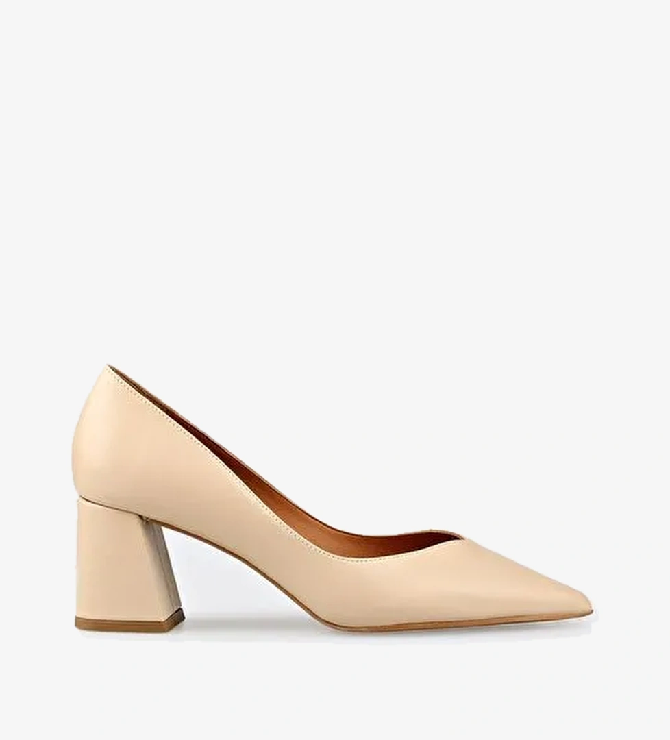 Naturel Deri Kadın Stiletto - Görsel 1