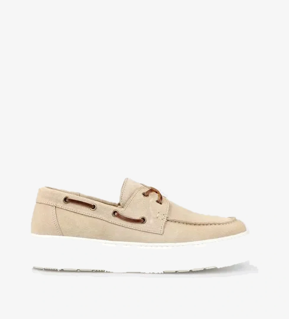 Bej Deri Erkek Günlük Ayakkabı - Görsel 1