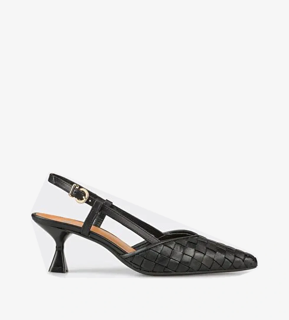 Siyah Deri Kadın Günlük Ayakkabı - Görsel 1