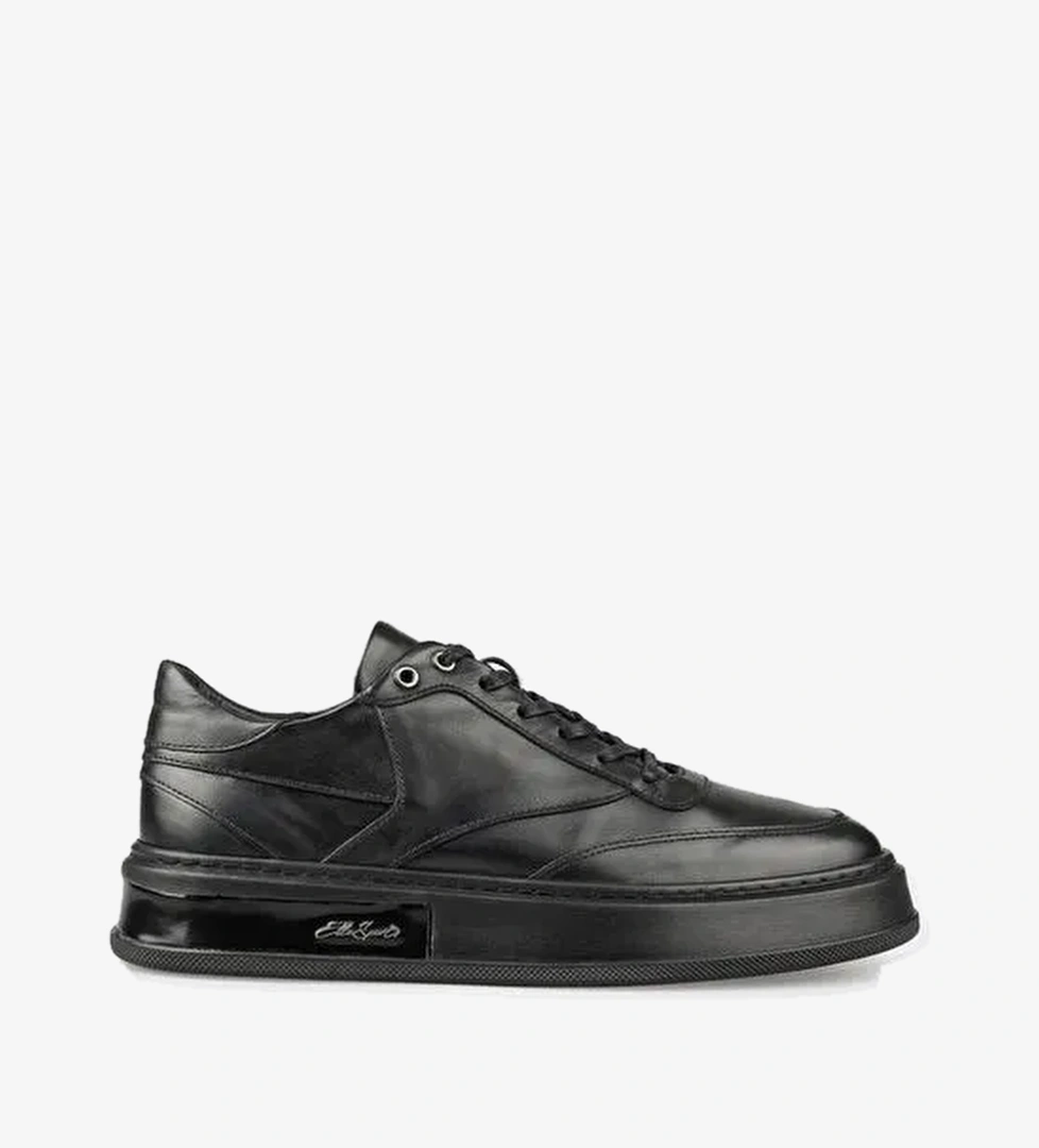 Siyah Deri Erkek Spor Ayakkabı - Görsel 1