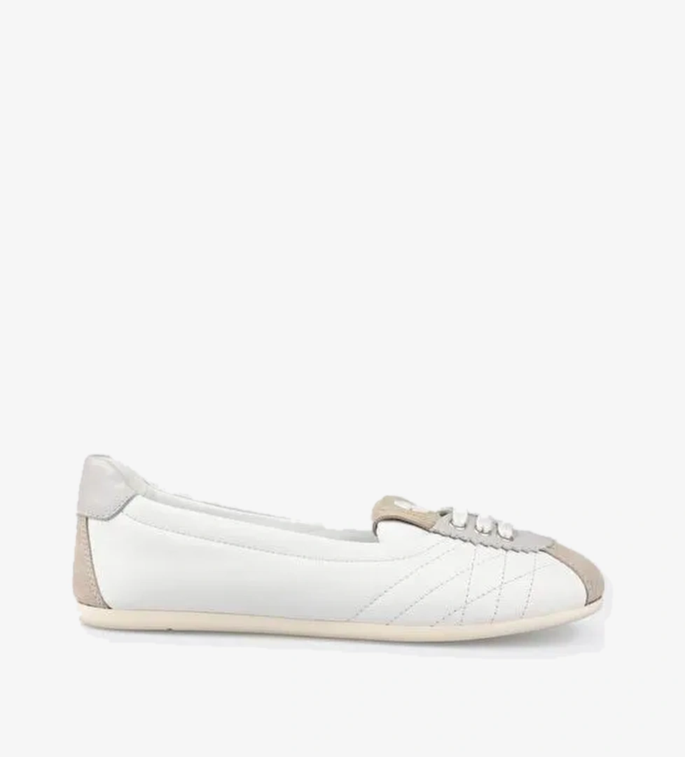 Gri Deri Kadın Spor Ayakkabı - Görsel 1