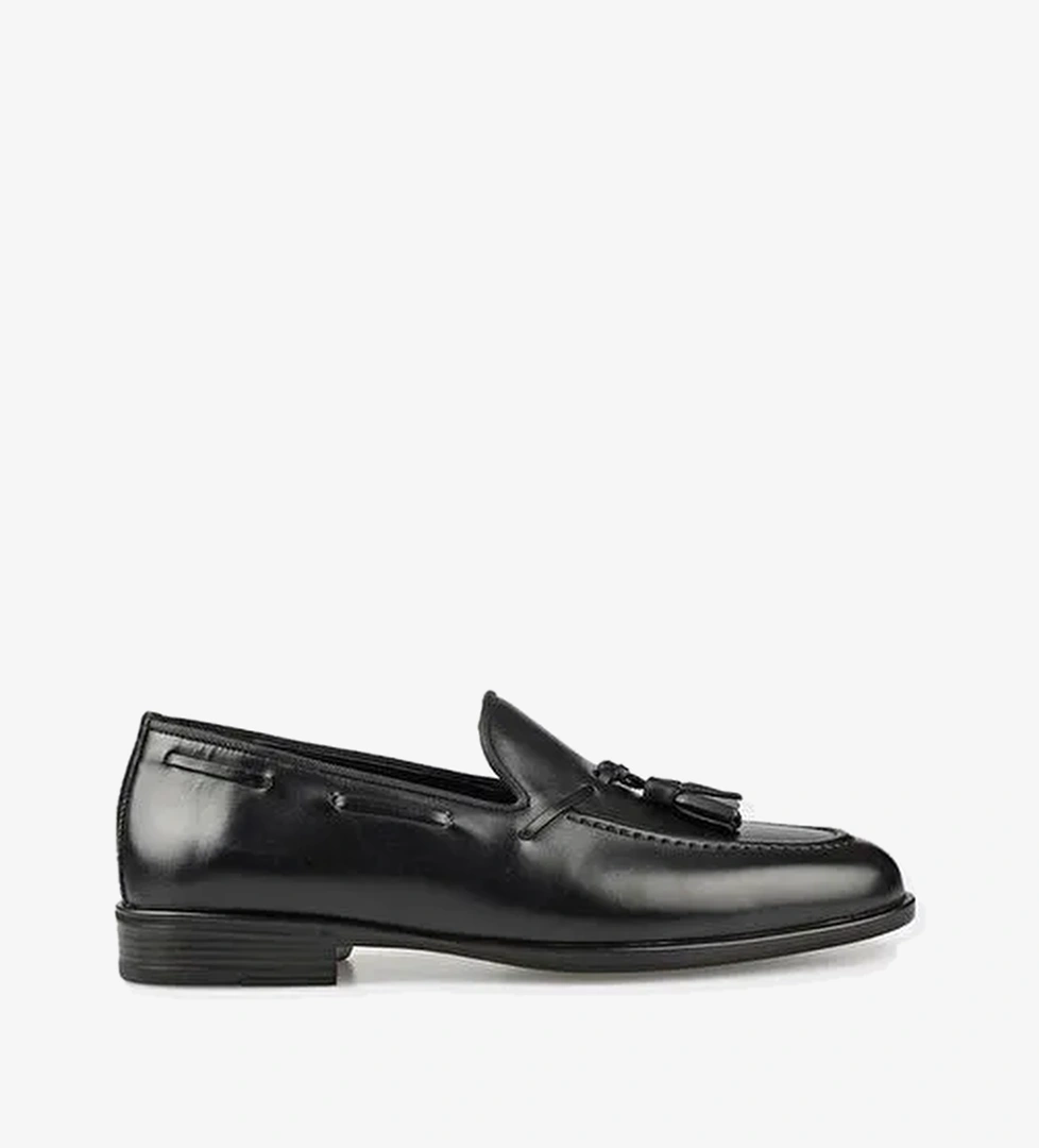 Siyah Deri Erkek Klasik Ayakkabı - Görsel 1