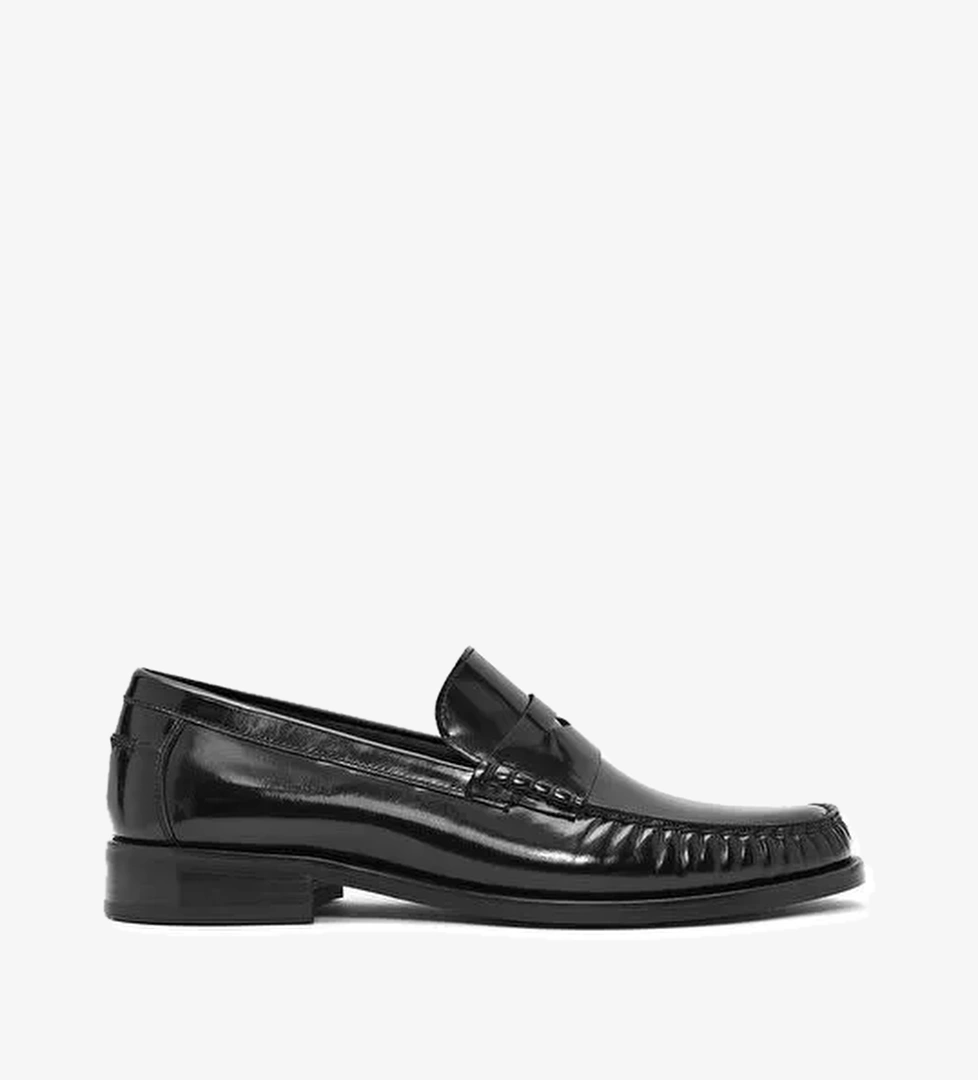 Erkek Siyah Deri Klasik Loafer 25SFD621122 - Görsel 1
