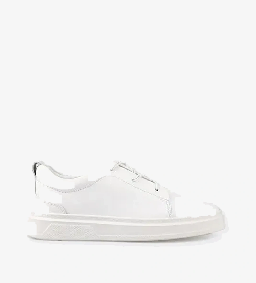 Beyaz Deri Erkek Günlük Ayakkabı - Görsel 1