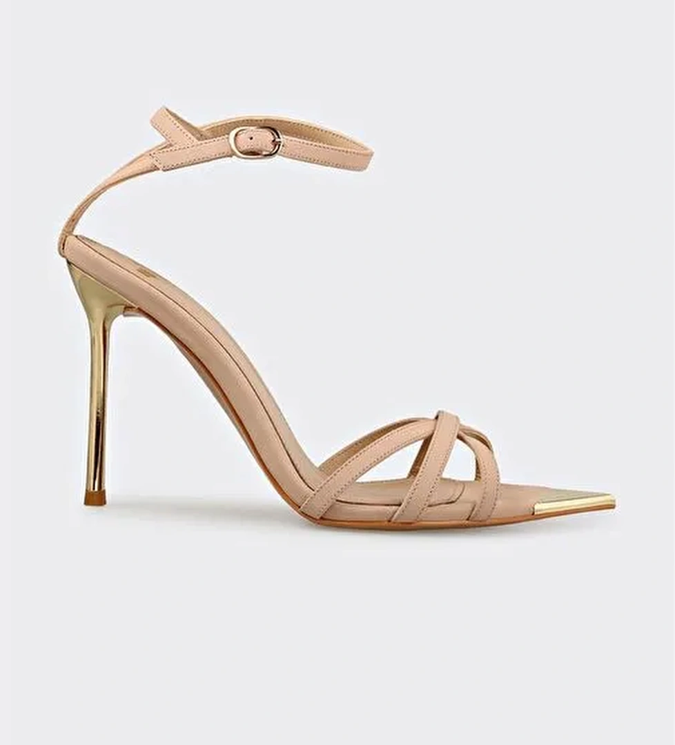 Naturel Kadın Topuklu Ayakkabı - Görsel 1