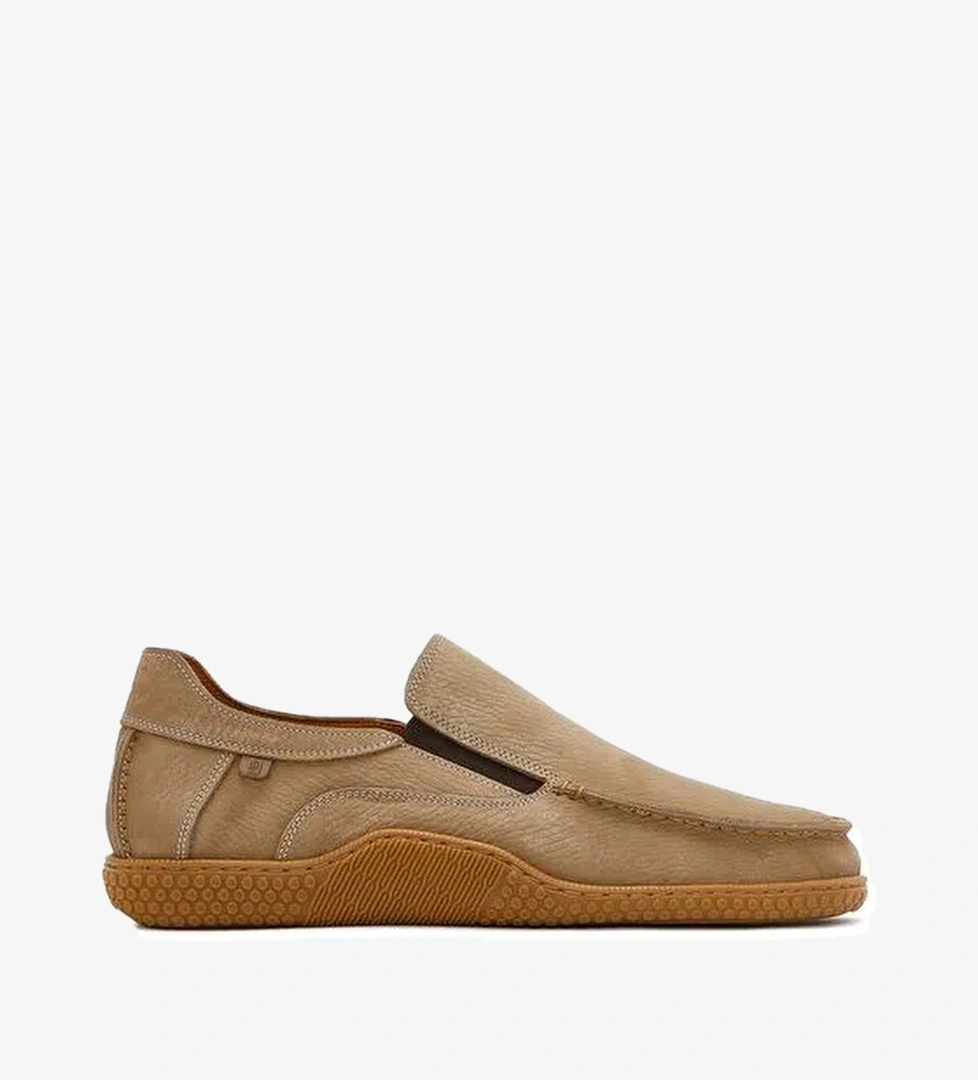 Erkek Bej Nubuk Deri Casual Loafer 25SFD8000V3 - Görsel 1