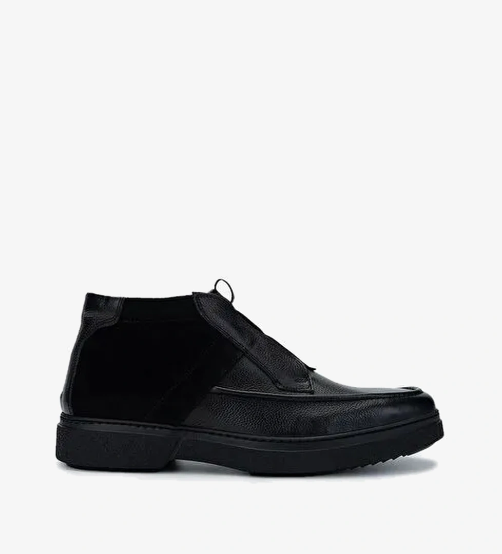 Valmenti Erkek Hakiki Deri Siyah Casual Bot - Görsel 1