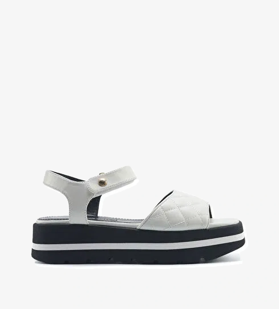 ORKESSA 5FX Beyaz Kadın Düz Sandalet - Görsel 1