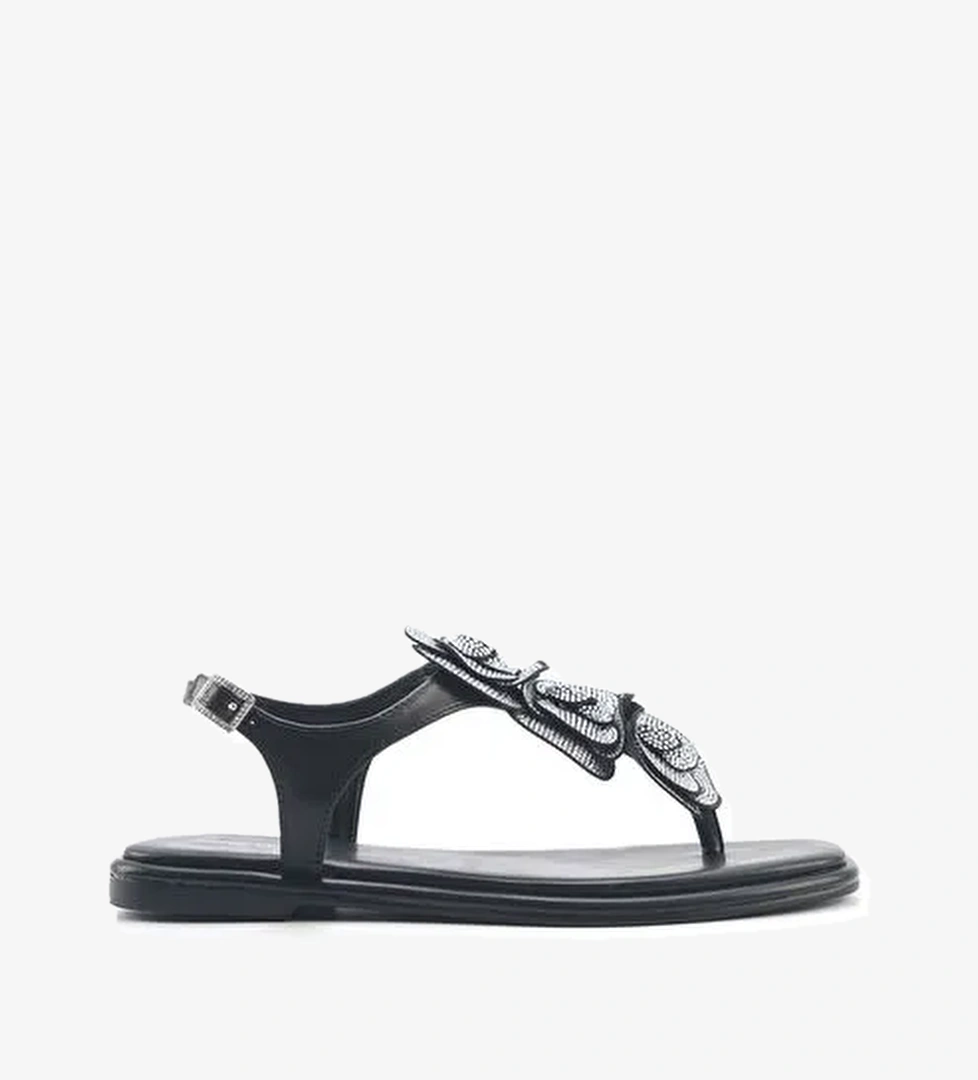 ORIEL 5FX Siyah Kadın Düz Sandalet - Görsel 1