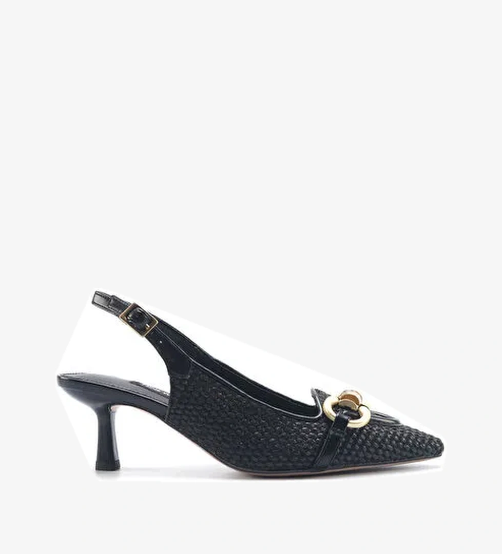 TUNKA 5FX Siyah Kadın Topuklu Ayakkabı - Görsel 1