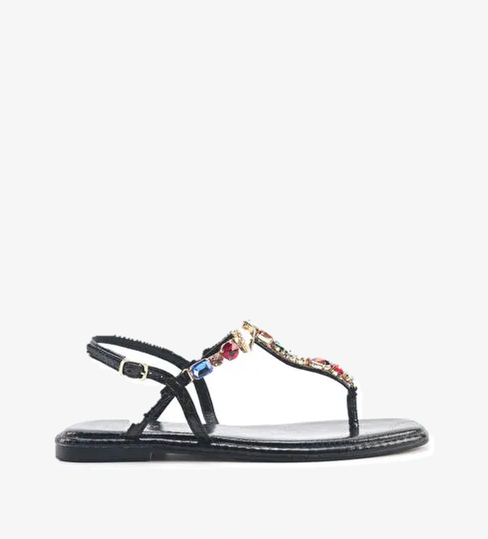 ORANE 5FX Siyah Kadın Düz Sandalet - Görsel 1