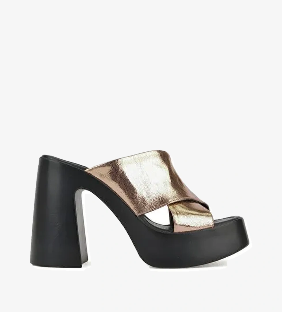 Ziya, Kadın Hakiki Deri Topuklu Terlik 151992Z66001 Rose - Görsel 1