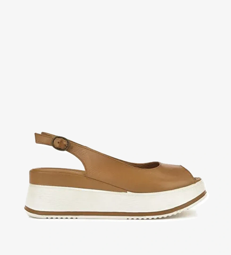 Ziya, Kadın Hakiki Deri Topuklu Sandalet 151992Z50000 Taba - Görsel 1