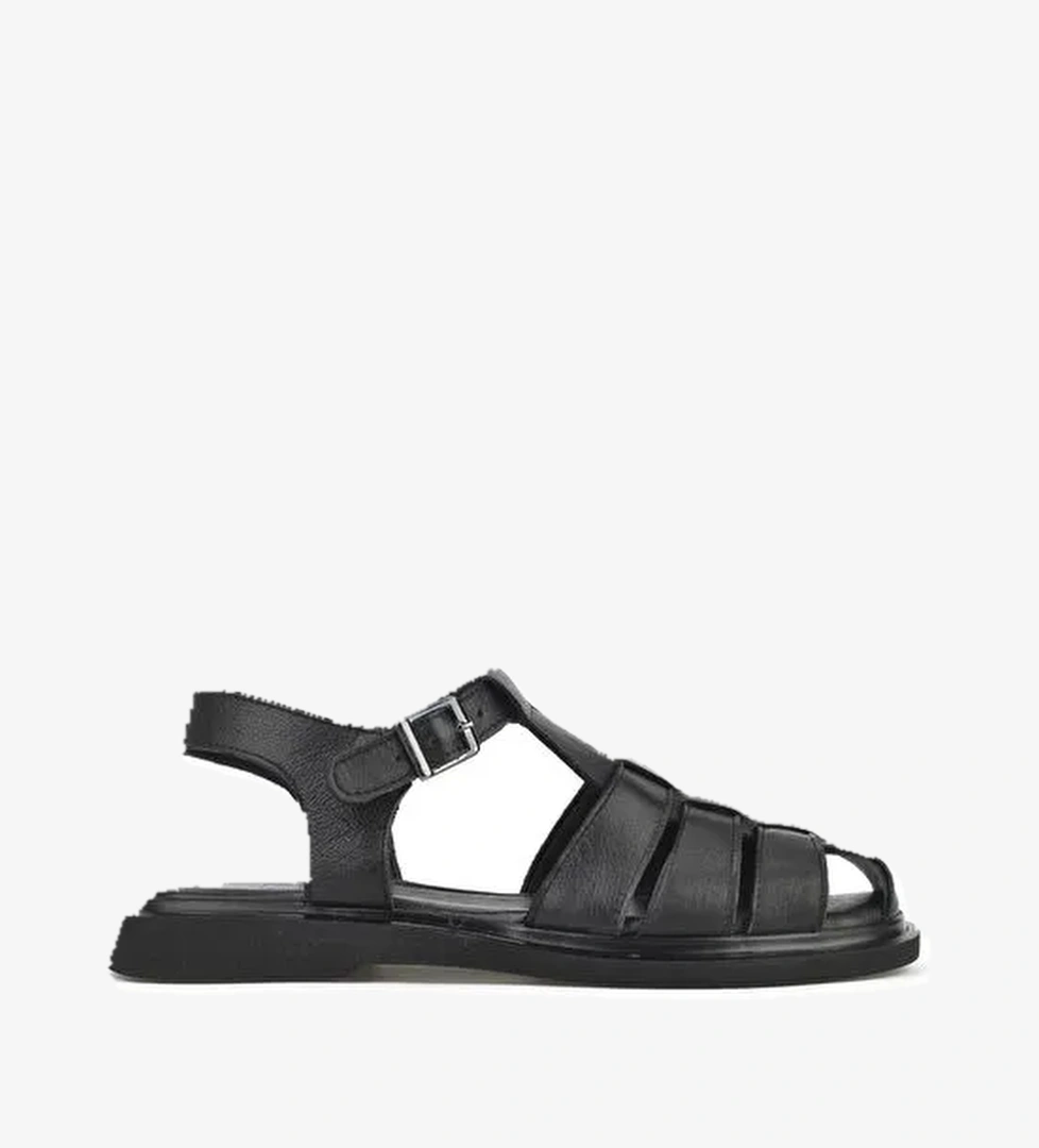 Ziya, Kadın Hakiki Deri Sandalet 1511047Z600 Siyah - Görsel 1