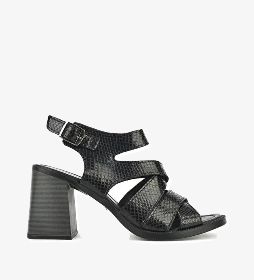 Ziya, Kadın Hakiki Deri Topuklu Sandalet 151992Z54013 Siyah - Görsel 1