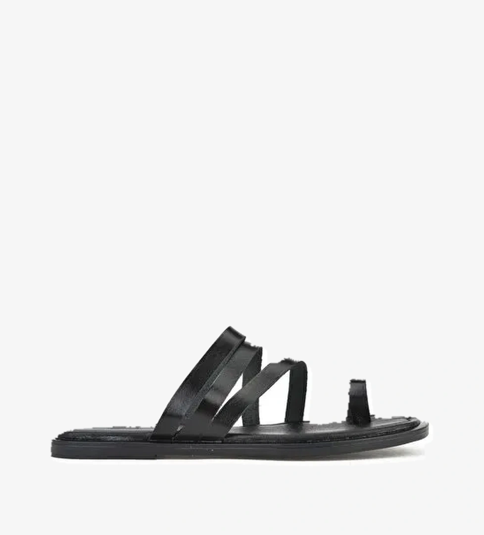 Ziya, Kadın Hakiki Deri Terlik 1511010Z1018 Siyah - Görsel 1