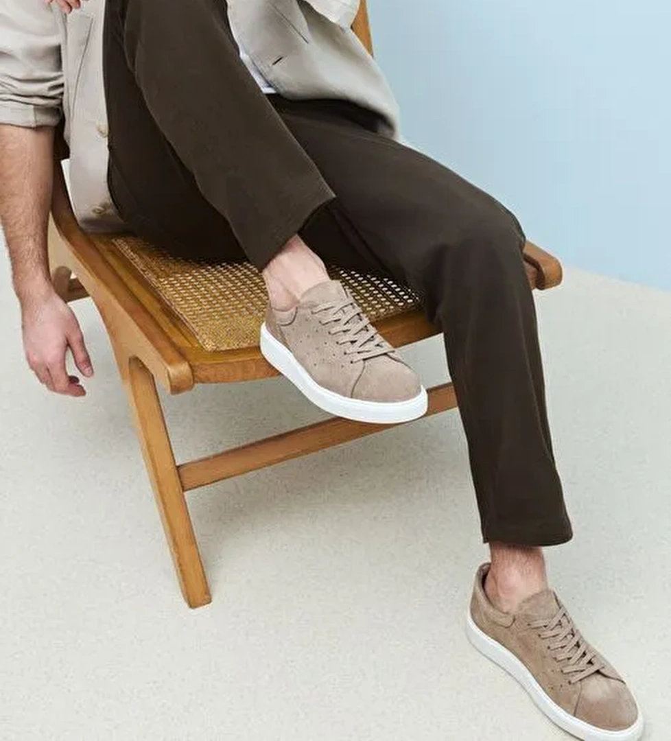 Ziya, Erkek Hakiki Deri Sneaker 1511026Z8952 Kum - Görsel 1