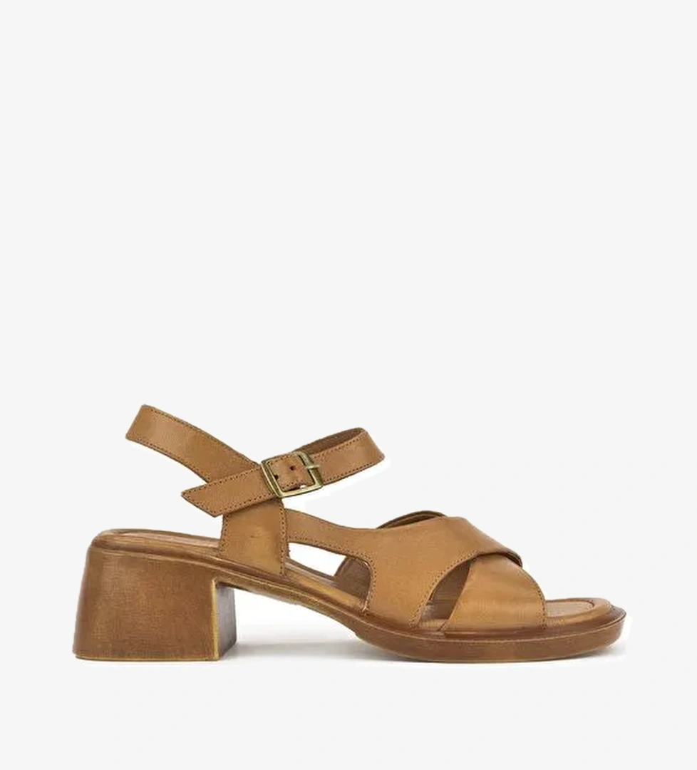 Ziya, Kadın Hakiki Deri Topuklu Sandalet 151992Z8002 Taba - Görsel 1