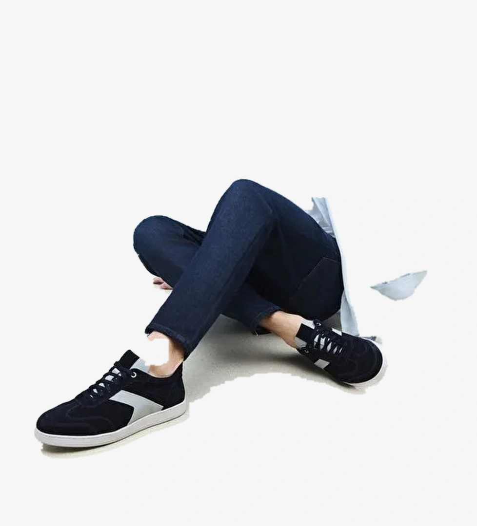 Ziya, Erkek Hakiki Deri Sneaker 151983ZX30 Lacivert - Görsel 1