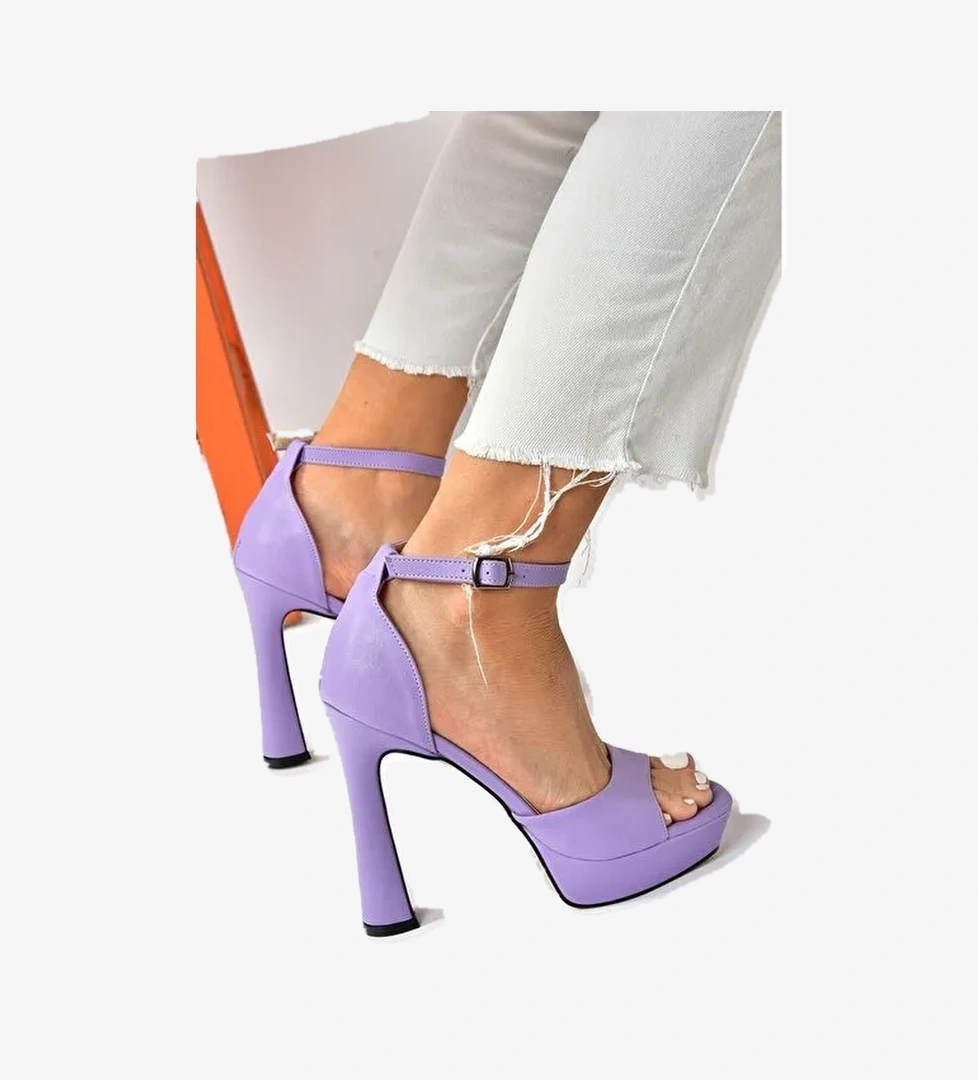 Eflatun Platform Kalın Topuklu Kadın Ayakkabı K404580109 - Görsel 1