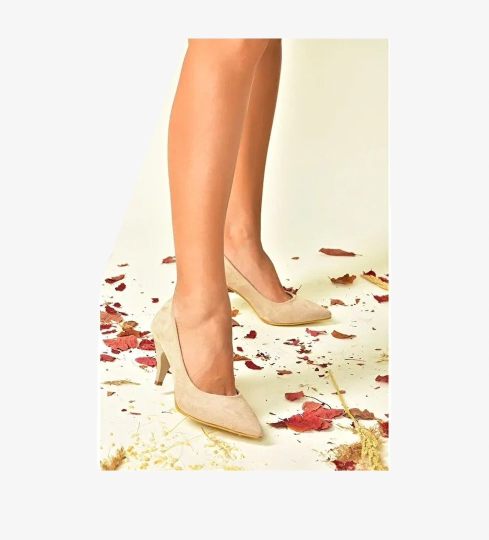 Ten Süet Alçak Topuklu Günlük Kadın Topuklu Ayakkabı A922151102 - Görsel 1