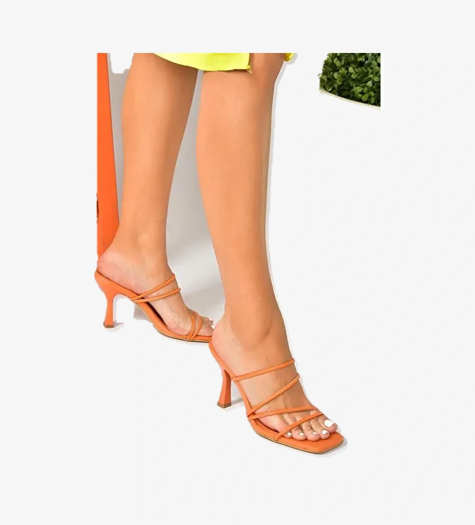 Turuncu Kalın Topuklu Kadın Ayakkabı P590033909 - Görsel 1