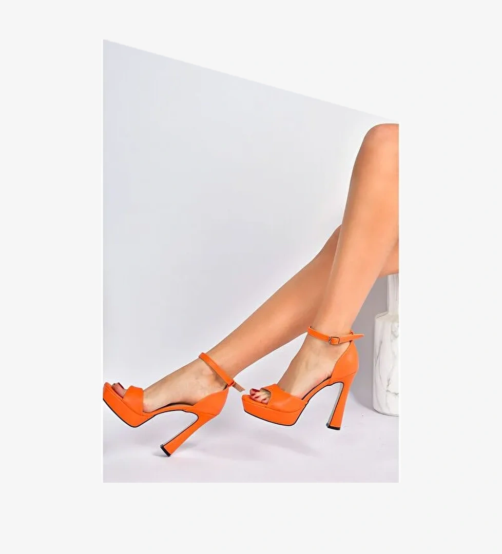 Turuncu Platform Kalın Topuklu Kadın Ayakkabı K404580109 - Görsel 1