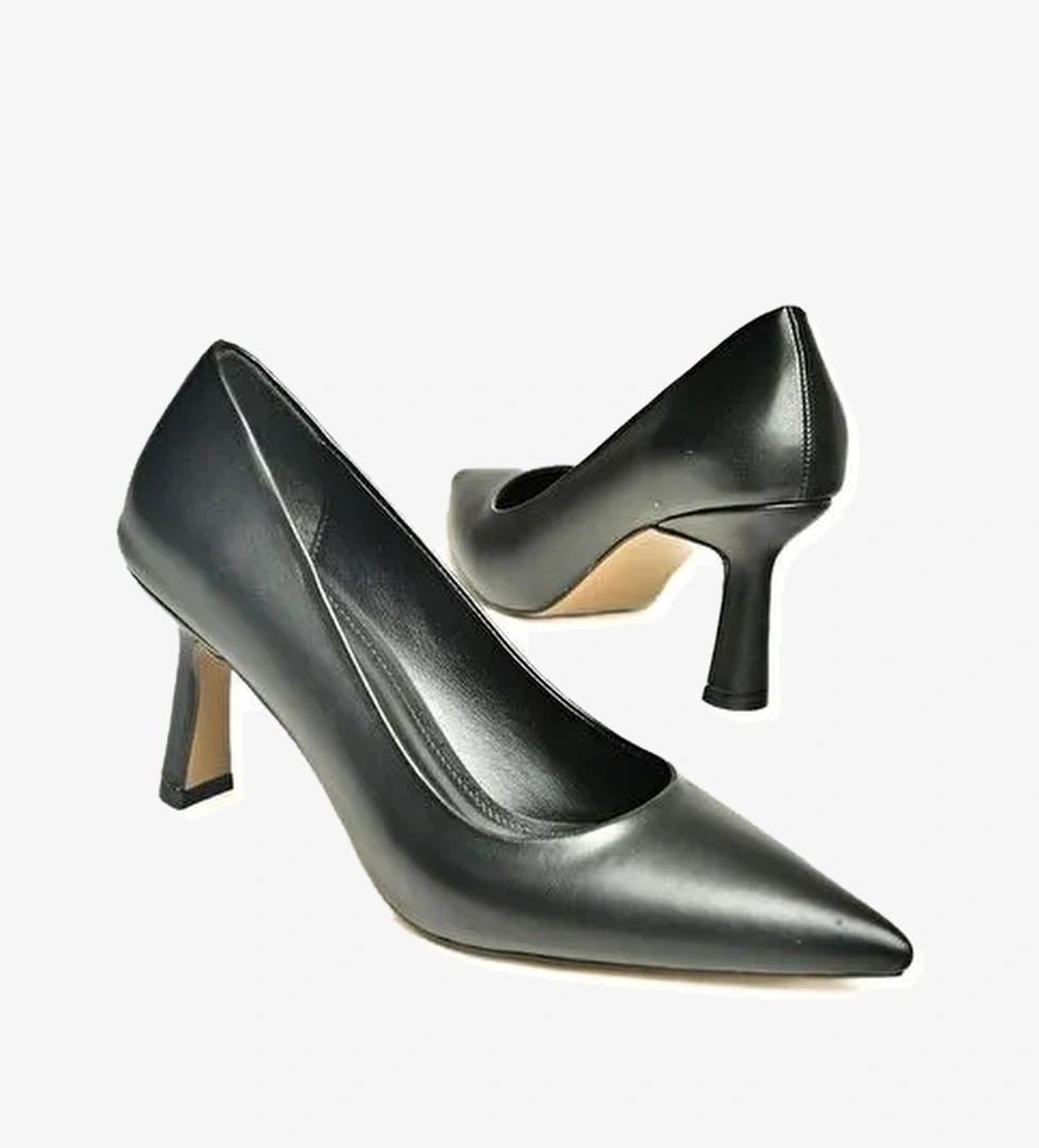 U820720009 Siyah Kalın Topuklu Kadın Ayakkabı - Görsel 1