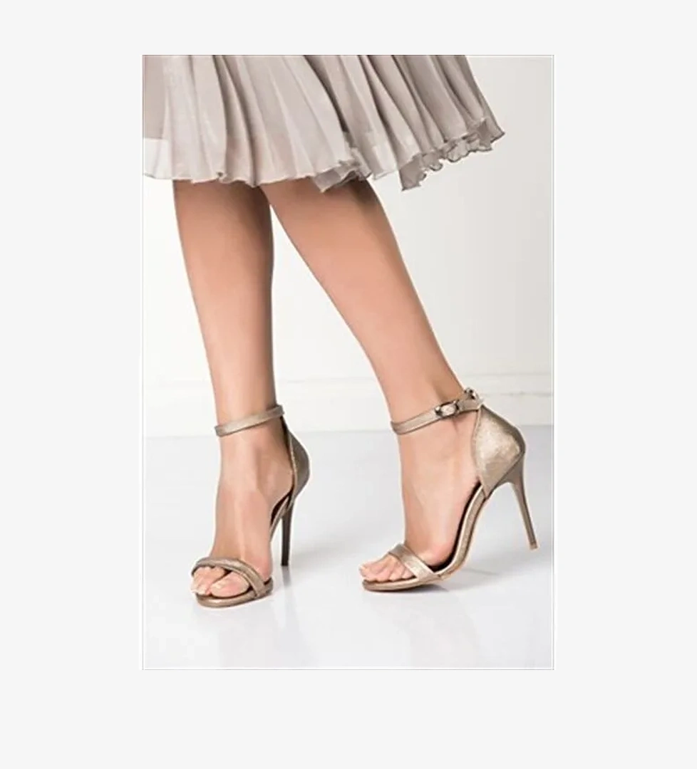 Platin Kadın Topuklu Ayakkabı B922112609 - Görsel 1