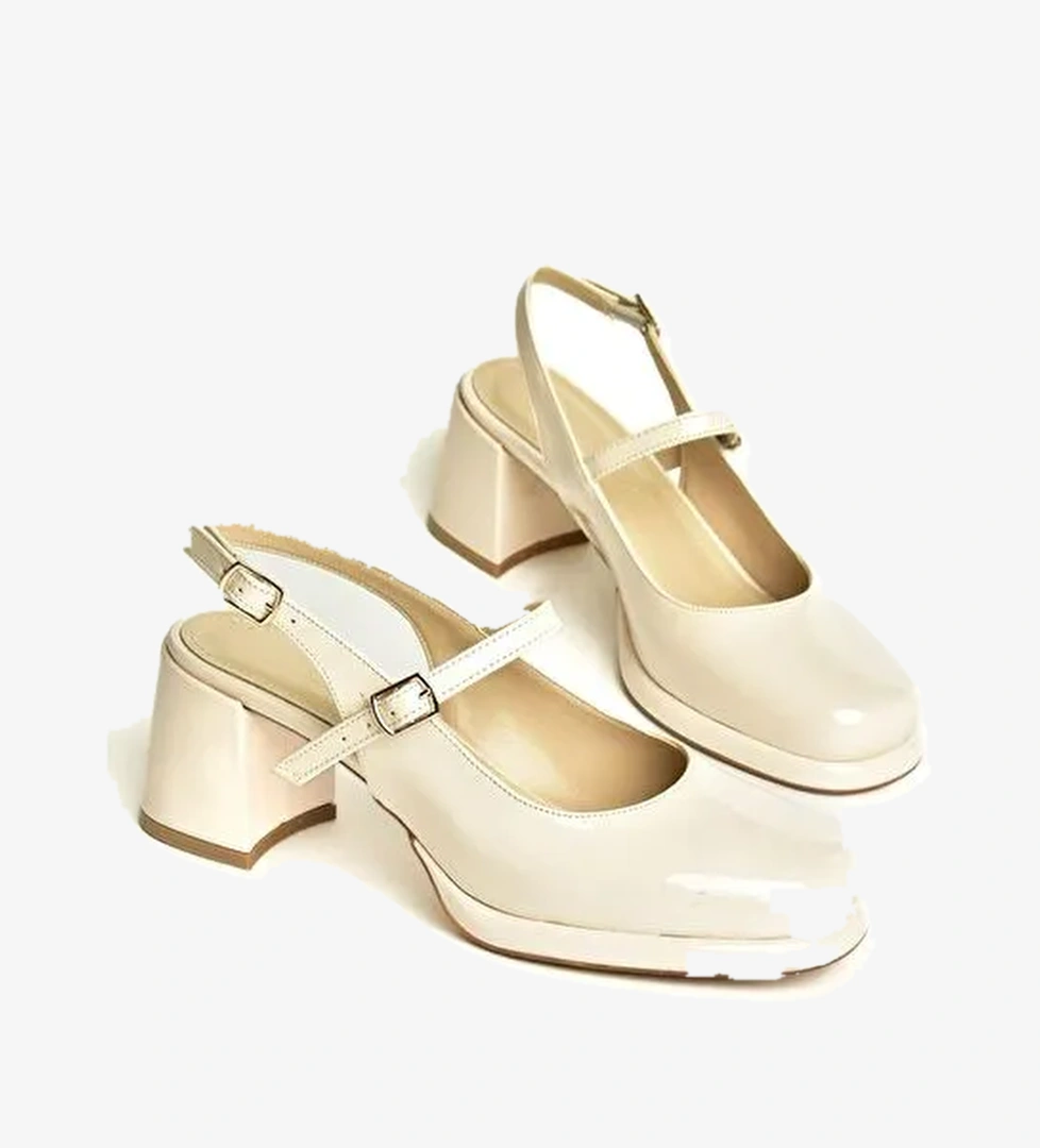 U820930008 Ten Rugan Kalın Topuklu Kadın Ayakkabı - Görsel 1