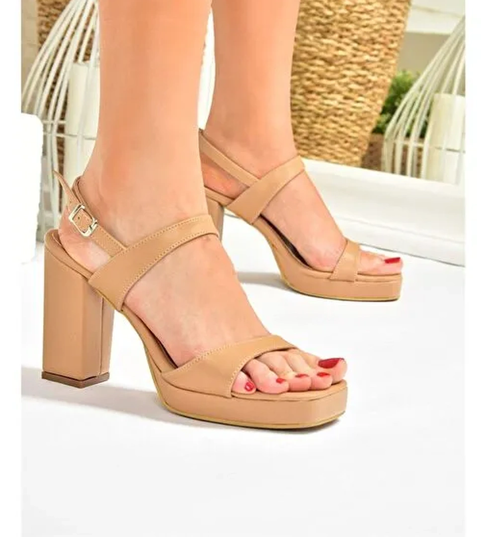 Ten Kalın Platform Topuklu Kadın Ayakkabı M282062309 - Görsel 1