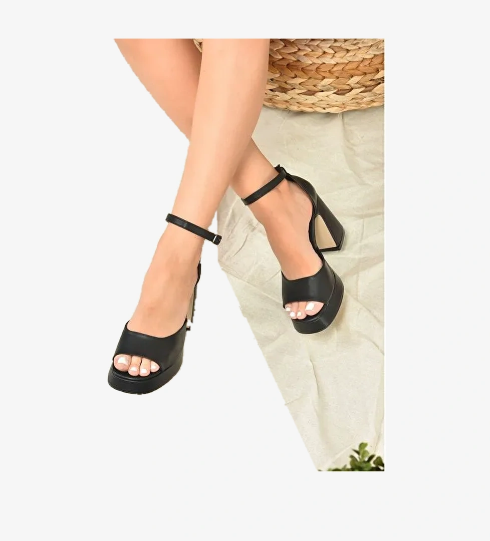 Siyah Topuklu Kadın Ayakkabı K404100209 - Görsel 1