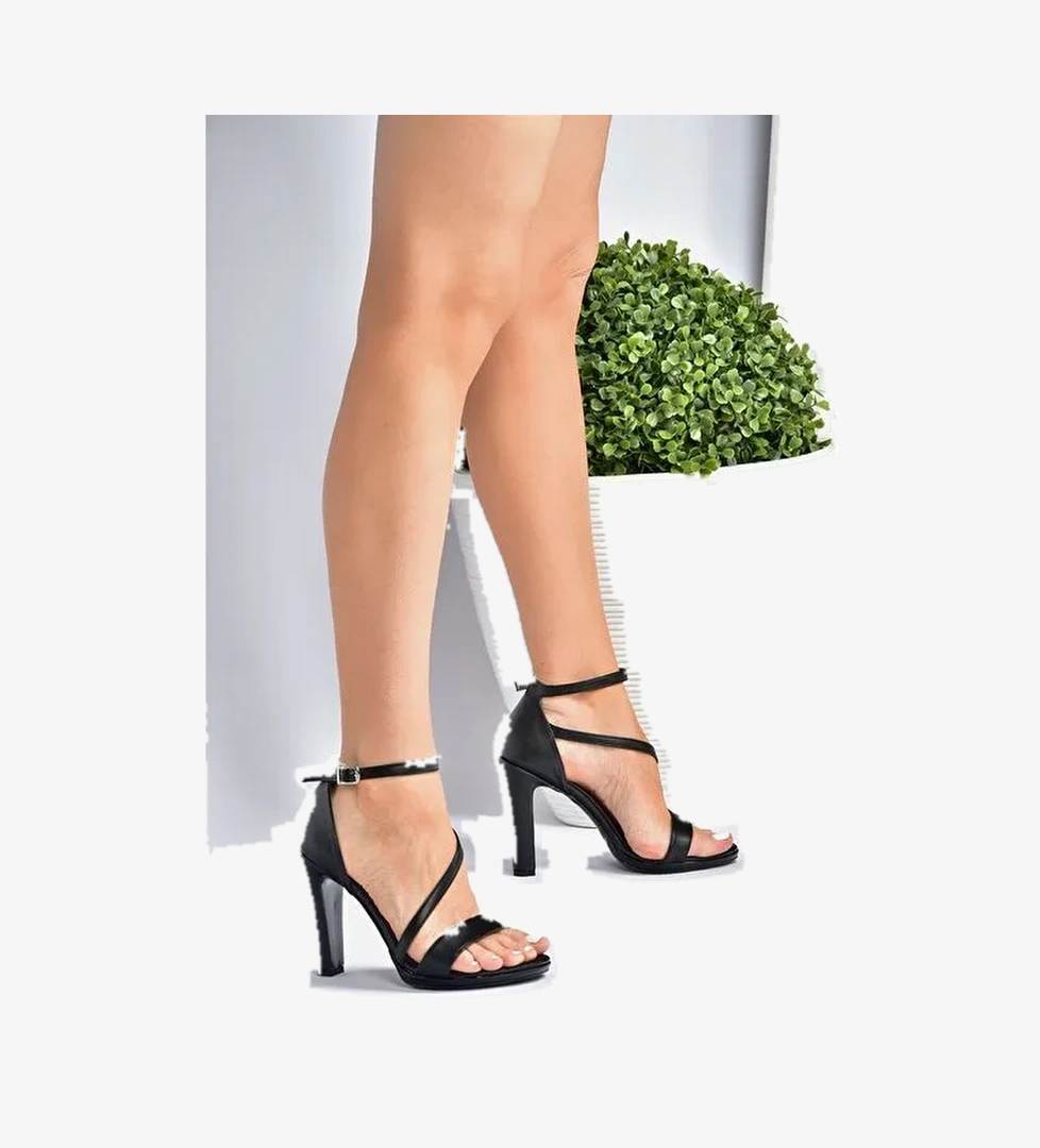 Siyah Kalın Topuklu Kadın Ayakkabı M348072209 - Görsel 1