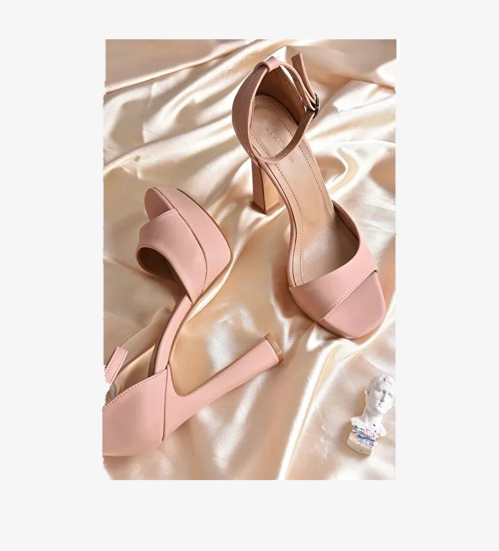 Pudra Platform Topuklu Kadın Ayakkabı K404580109 - Görsel 1