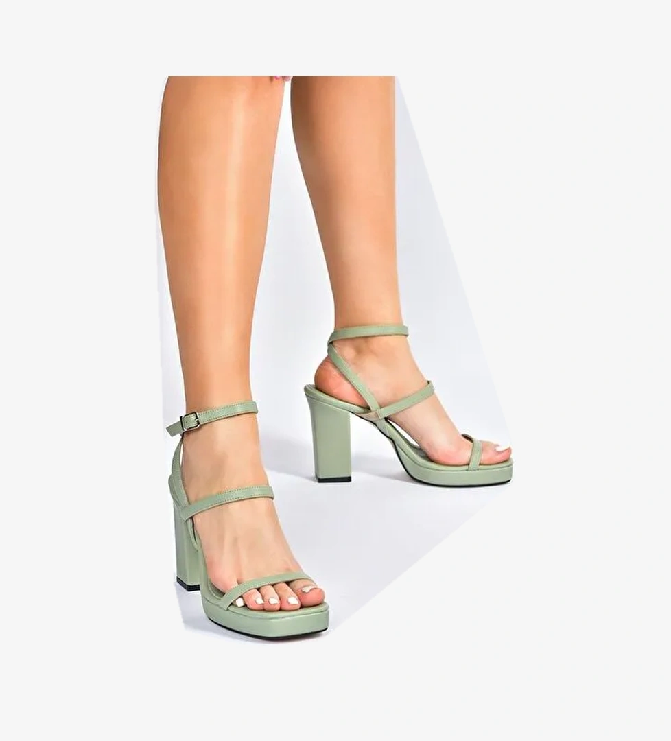 Yeşil Kalın Topuklu Günlük Kadın Ayakkabı M282462709 - Görsel 1