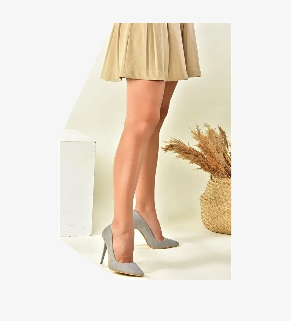 Gri Kadın Topuklu Ayakkabı 8922151902 - Görsel 1