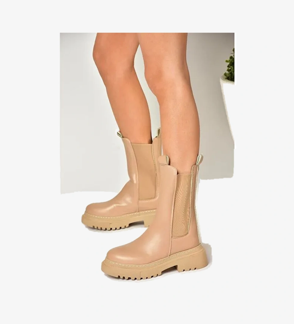 T652449009 Ten Kalın Tabanlı Kadın Bot - Görsel 1