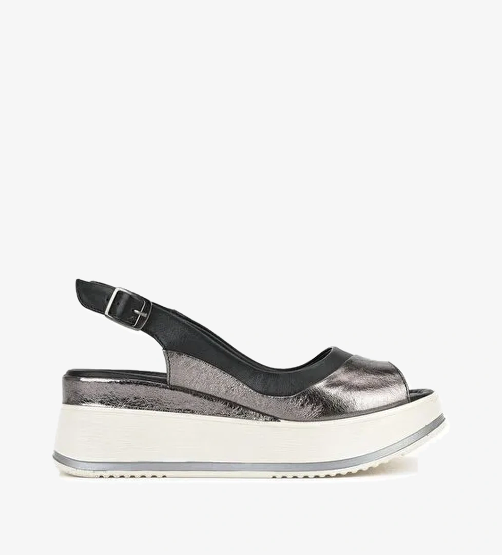 Ziya, Kadın Hakiki Deri Dolgu Topuk Sandalet 151992Z50020 Siyah - Görsel 1