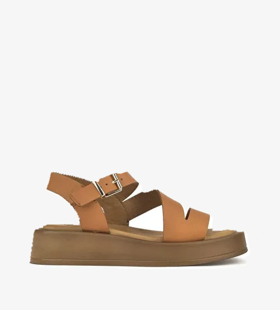 Ziya, Hakiki Deri Kadın Sandalet 1511033Z442005 Taba - Görsel 1