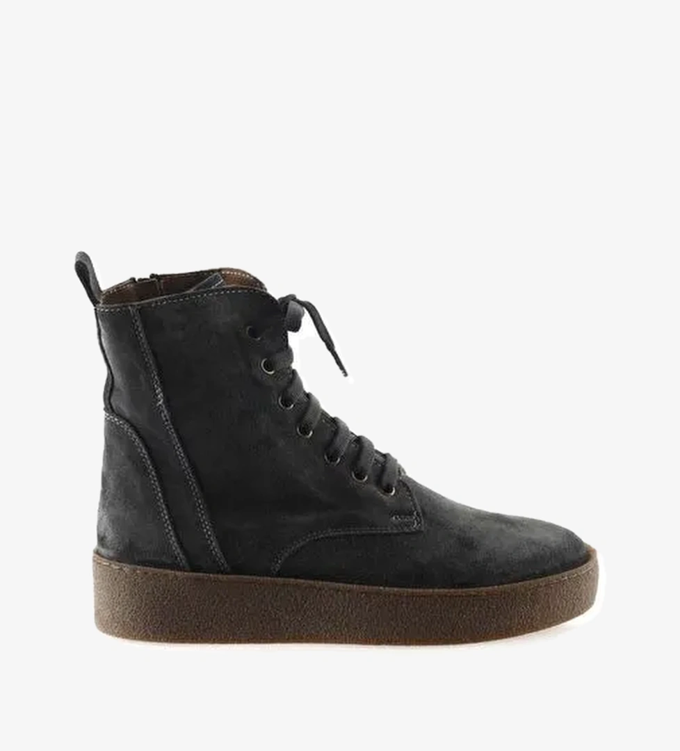 Bueno Shoes Gri Koyu Süet Kadın Düz Bot 01wt3001 - Görsel 1