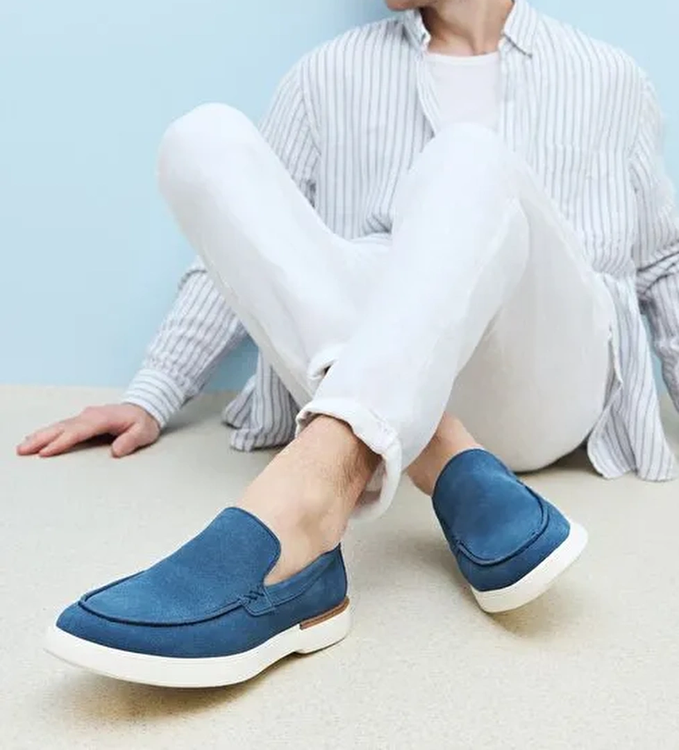 Ziya, Erkek Hakiki Deri Ayakkabı 1511007ZB042 Mavi - Görsel 1