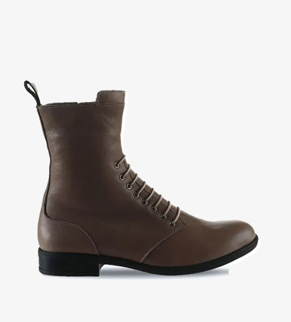 Bueno Shoes Gri Deri Kadın Düz Bot 01wt2603 - Görsel 1