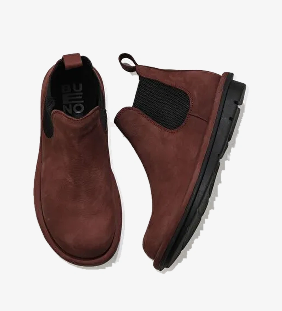 Bueno Shoes Bordo Koyu Nubuk Kadın Düz Bot 01wv7500 - Görsel 1