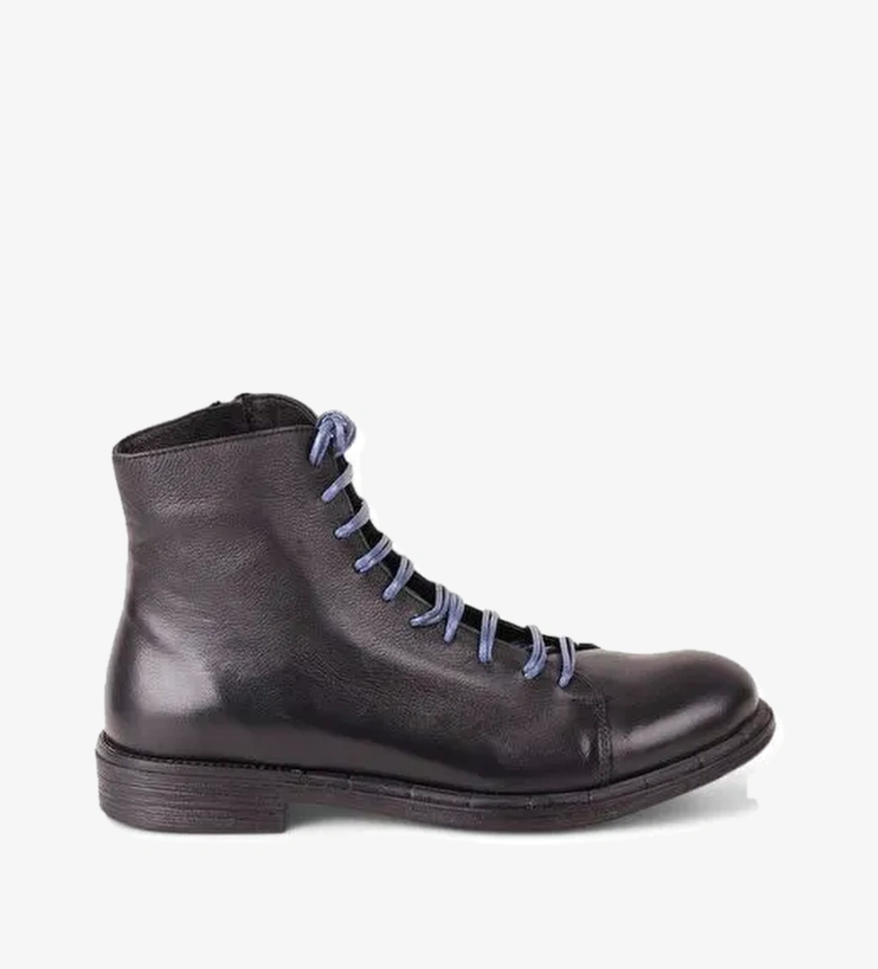 Bueno Shoes Mavi Deri Kadın Düz Bot 01wr3701 - Görsel 1