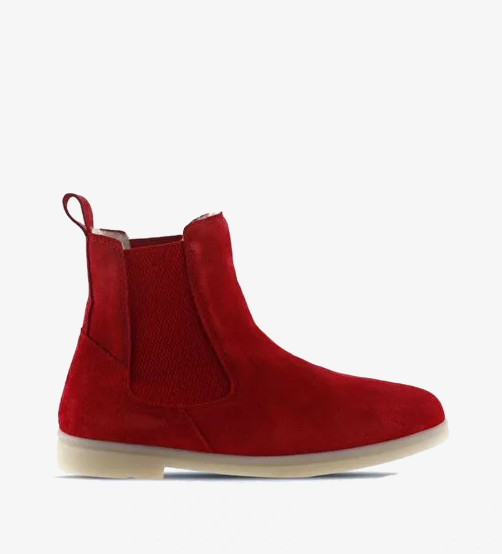 Bueno Shoes Kırmızı Süet Kadın Düz Bot 01wt3300
