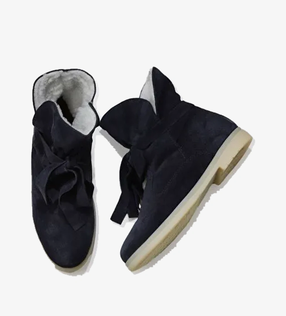 Bueno Shoes Lacivert Süet Kadın Düz Bot 01wt3303 - Görsel 1