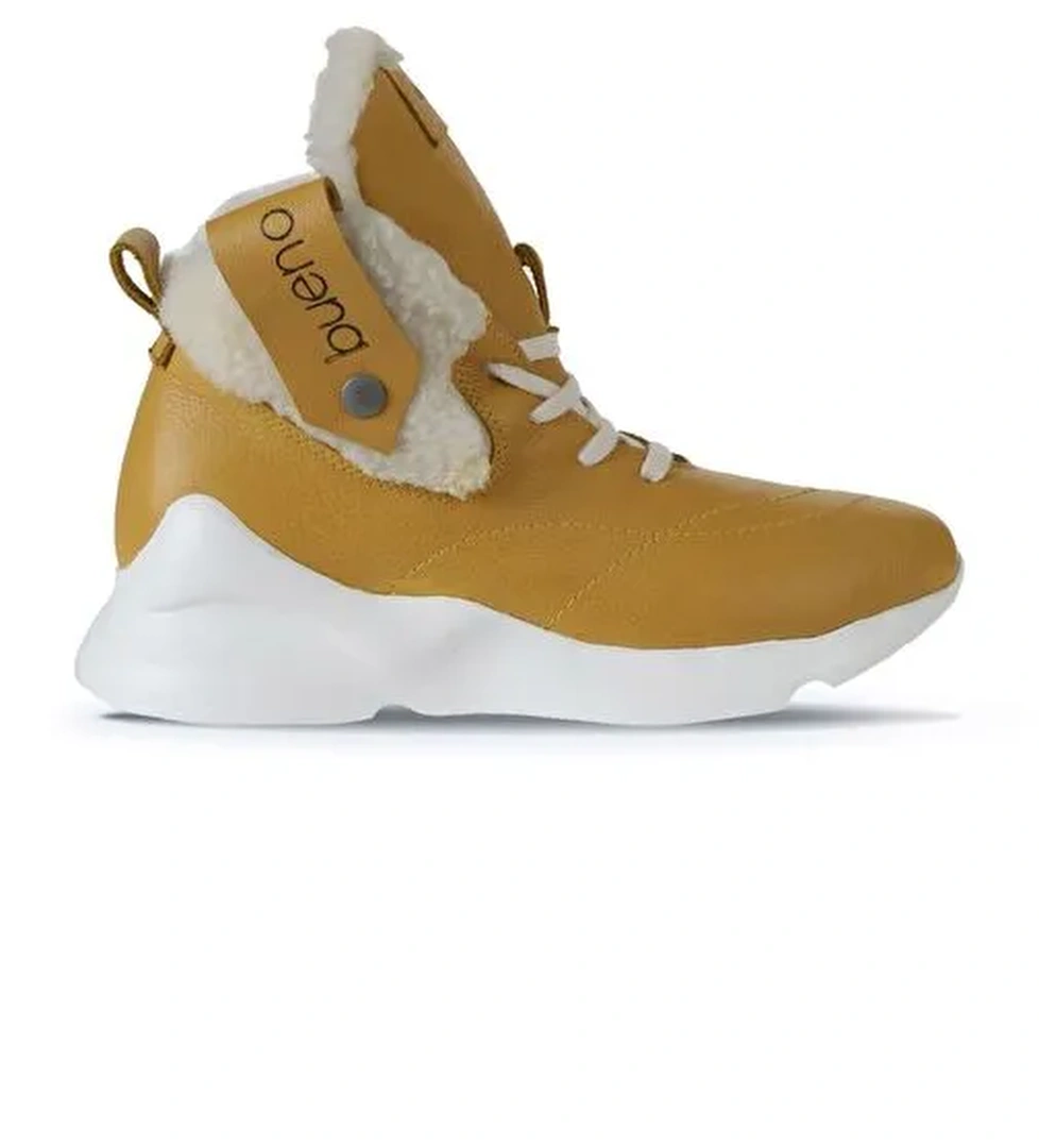 Bueno Shoes Sarı Flotter Deri Kadın Spor Bot 01wp7903 - Görsel 1